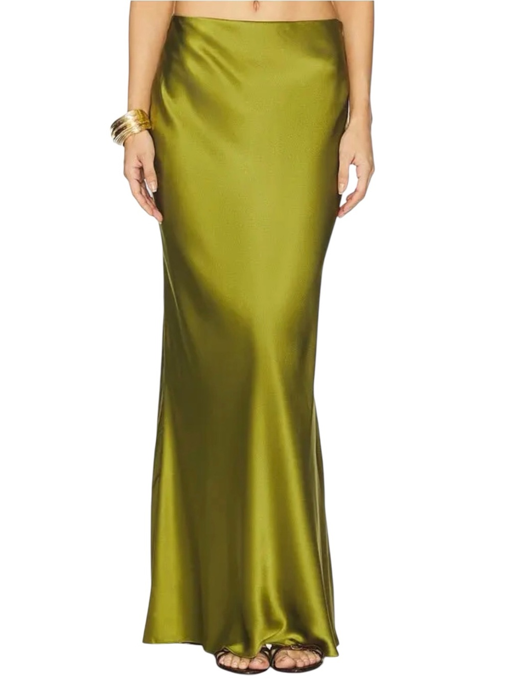 NWT THE SEI Silk Bias Maxi Skirt In Moss Size 4